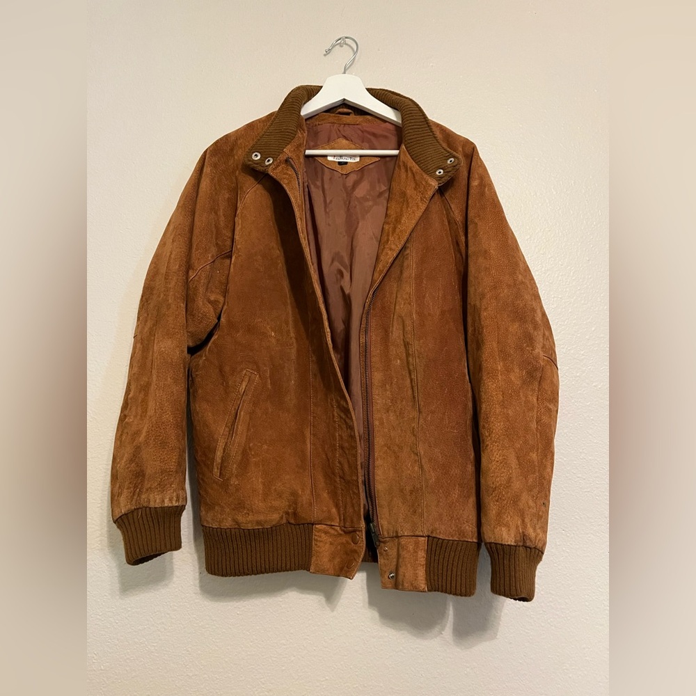 Talbots Brown Suede Bomber Jacket